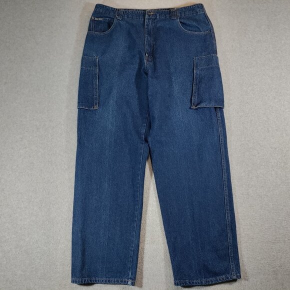 Mac Sport Jeans Mens 38x32 Blue Denim Pockets Baggy Vintage Skater Wide Leg - Picture 1 of 12